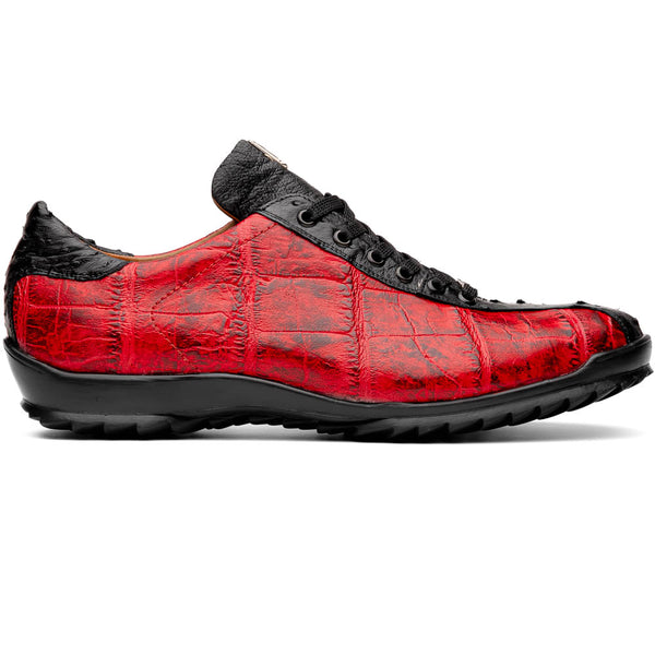 Marco Di Milano Saulo Alligator & Ostrich Sneakers Black Cherry