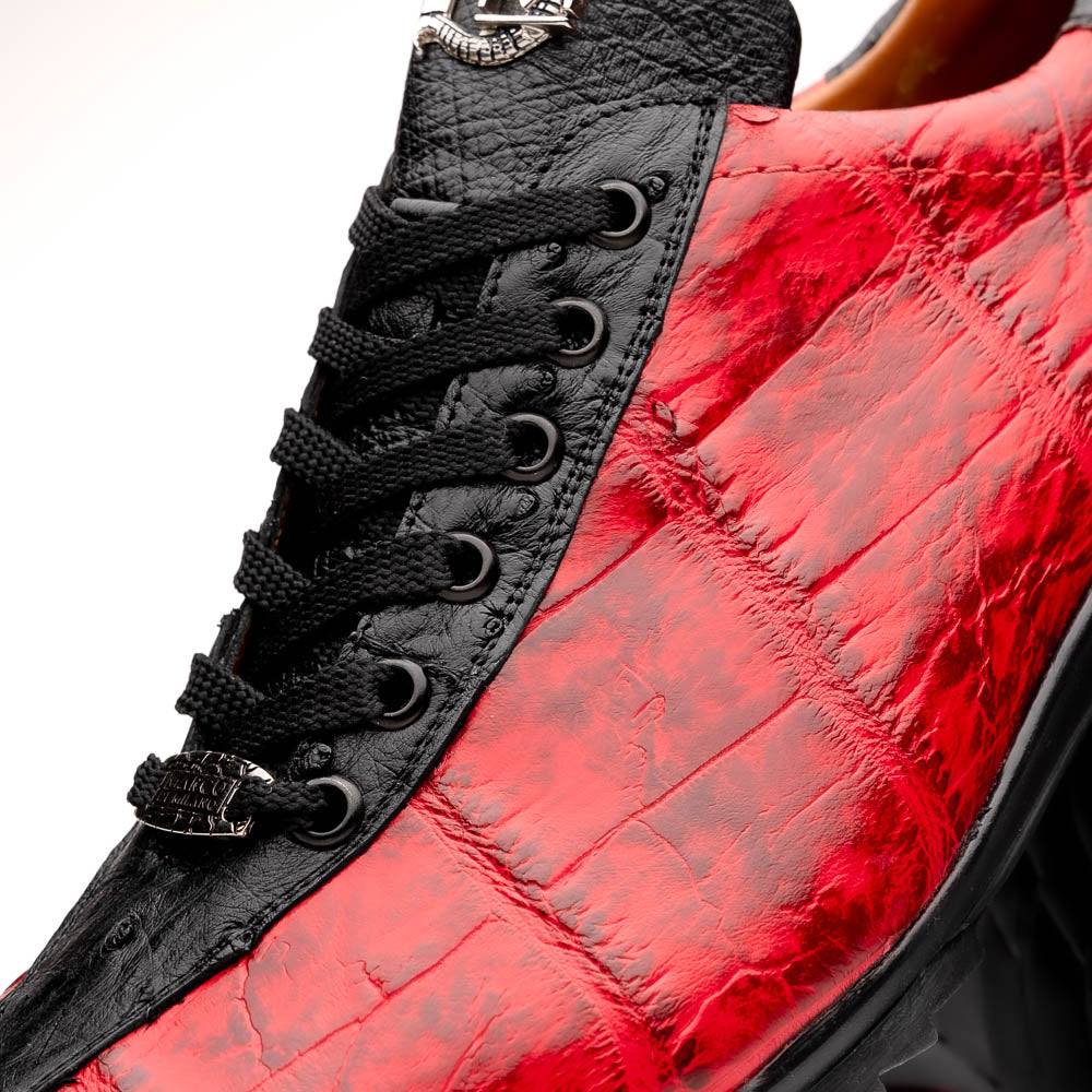 Marco Di Milano Saulo Alligator & Ostrich Sneakers Red / Black