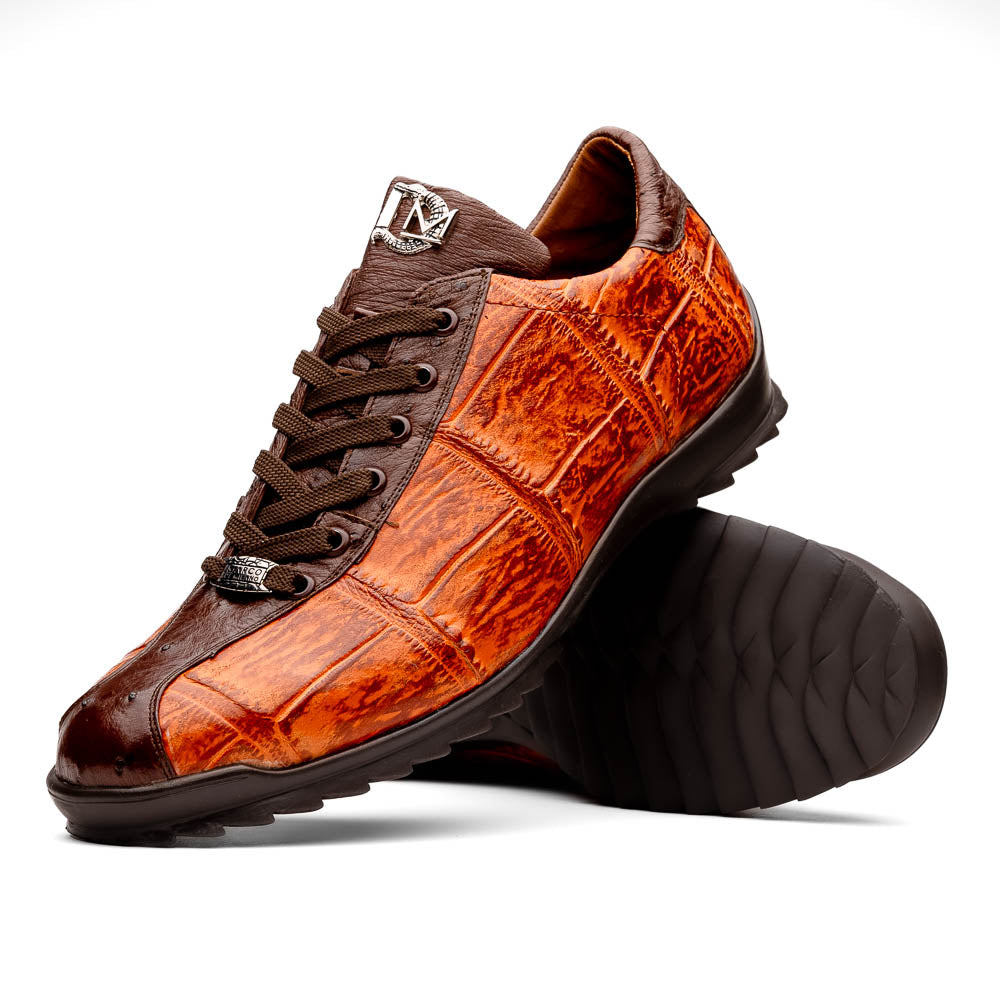 Marco Di Milano Saulo Alligator & Ostrich Sneakers Brandy / Brown