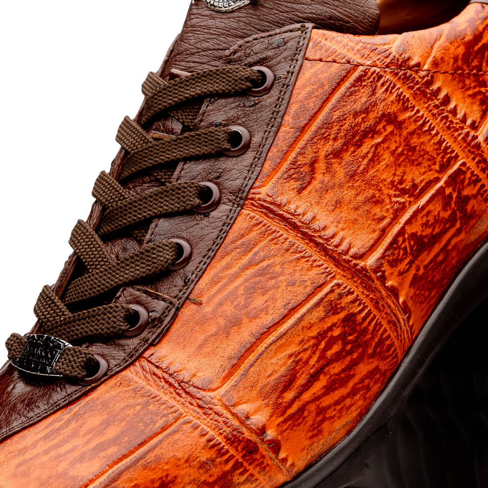 Marco Di Milano Saulo Alligator & Ostrich Sneakers Brandy / Brown