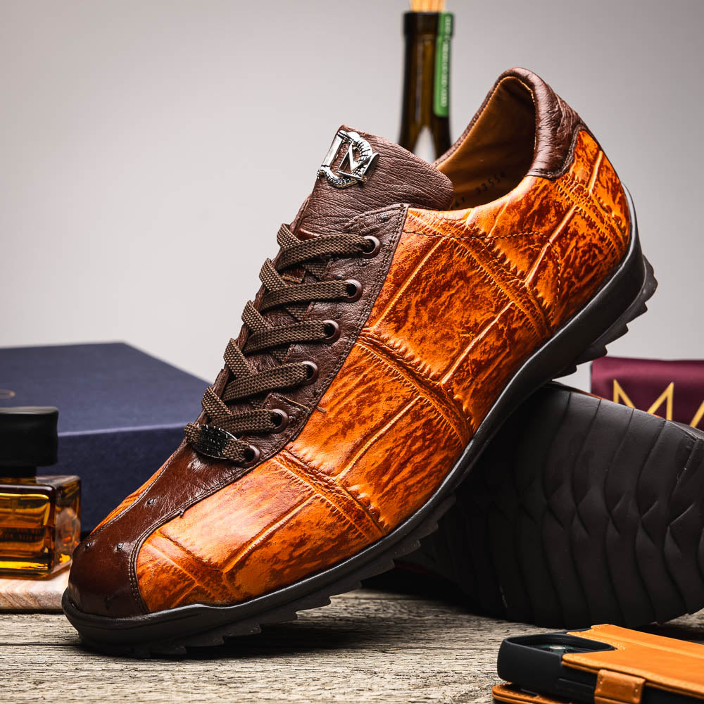 Marco Di Milano Saulo Alligator & Ostrich Sneakers Brandy / Brown