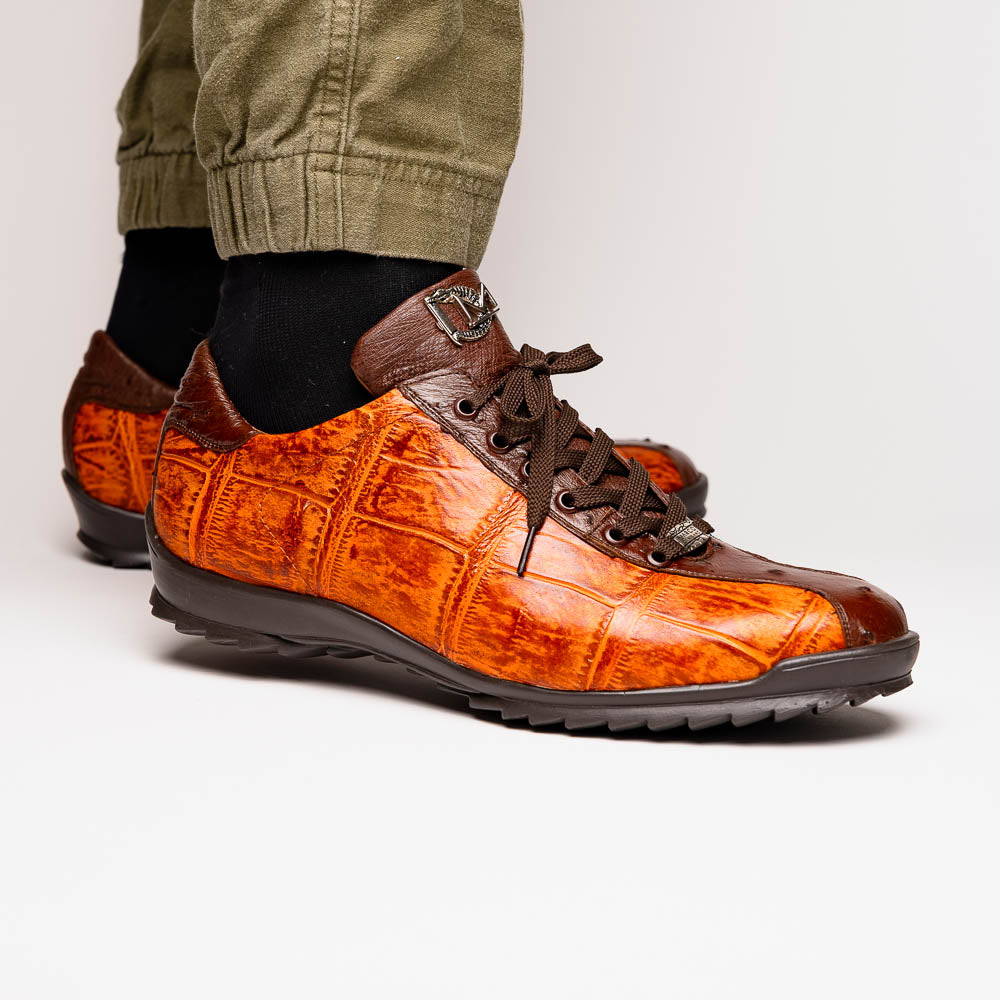 Marco Di Milano Saulo Alligator & Ostrich Sneakers Brandy / Brown