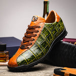 Marco Di Milano Saulo Alligator & Ostrich Sneakers Cognac / Green