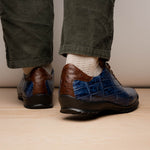 Marco Di Milano Saulo Alligator & Ostrich Sneakers Blue Jean