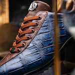 Marco Di Milano Saulo Alligator & Ostrich Sneakers Blue Jean