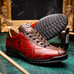 Marco Di Milano Saulo Alligator & Ostrich Sneakers Cognac