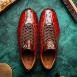 Marco Di Milano Saulo Alligator & Ostrich Sneakers Cognac
