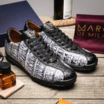 Marco Di Milano Saulo Alligator & Ostrich Sneakers Newspaper