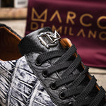 Marco Di Milano Saulo Alligator & Ostrich Sneakers Newspaper