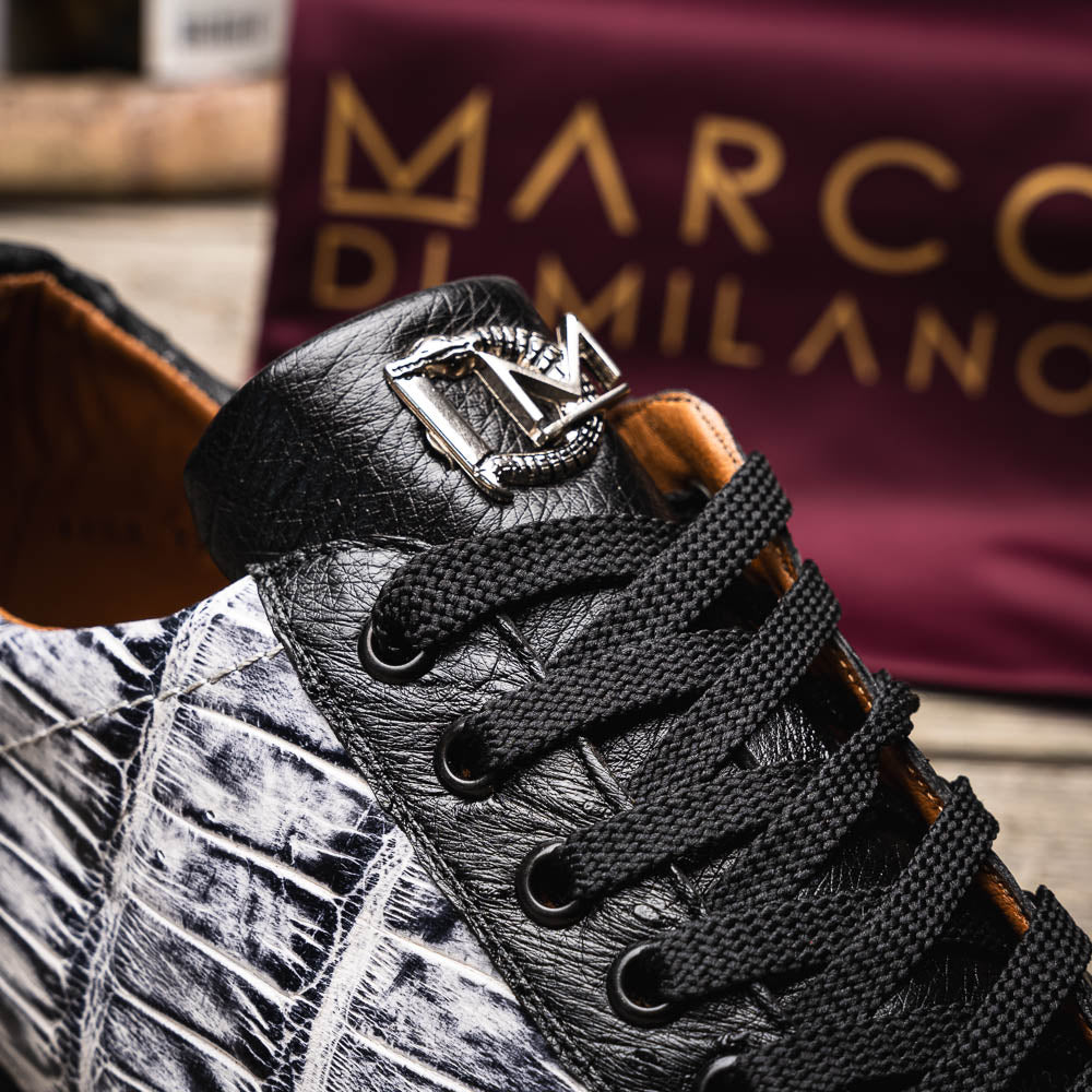 Marco Di Milano Saulo Alligator & Ostrich Sneakers Newspaper