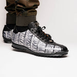 Marco Di Milano Saulo Alligator & Ostrich Sneakers Newspaper