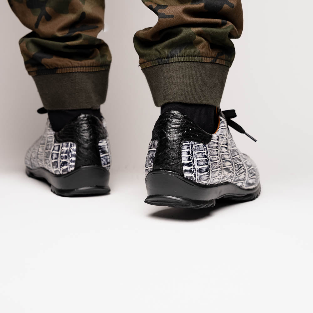 Marco Di Milano Saulo Alligator & Ostrich Sneakers Newspaper