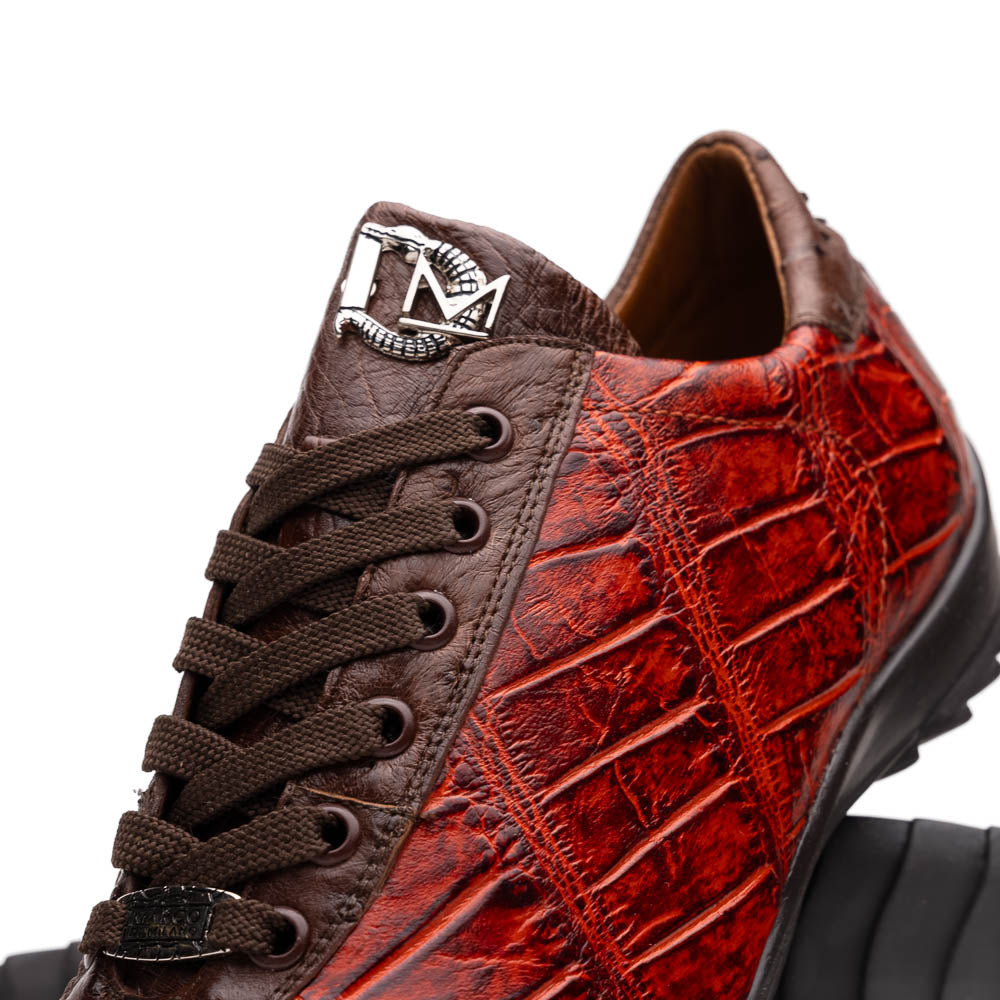 Marco Di Milano Saulo Alligator & Ostrich Sneakers Cognac