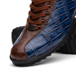 Marco Di Milano Saulo Alligator & Ostrich Sneakers Blue Jean