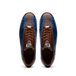 Marco Di Milano Saulo Alligator & Ostrich Sneakers Blue Jean