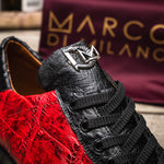 Marco Di Milano Saulo Alligator & Ostrich Sneakers Red / Black