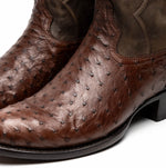 Marco Di Milano Savannah Ostrich Quill Round Toe Cowboy Boot Brown