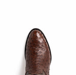 Marco Di Milano Savannah Ostrich Quill Round Toe Cowboy Boot Brown