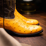 Marco Di Milano Savannah Ostrich Quill Round Toe Cowboy Boot Buttercup