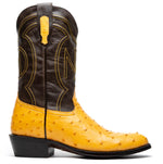 Marco Di Milano Savannah Ostrich Quill Round Toe Cowboy Boot Buttercup