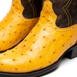 Marco Di Milano Savannah Ostrich Quill Round Toe Cowboy Boot Buttercup