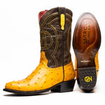 Marco Di Milano Savannah Ostrich Quill Round Toe Cowboy Boot Buttercup