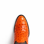 Marco Di Milano Savannah Ostrich Quill Round Toe Cowboy Boot Orange
