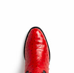Marco Di Milano Savannah Ostrich Quill Round Toe Cowboy Boot Red