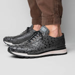 Marco Di Milano Scanno Ostrich Quill Sneakers Antique Grey