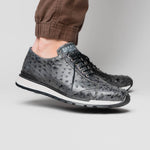 Marco Di Milano Scanno Ostrich Quill Sneakers Antique Grey
