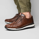 Marco Di Milano Scanno Ostrich Quill Sneakers Brown