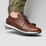 Marco Di Milano Scanno Ostrich Quill Sneakers Brown