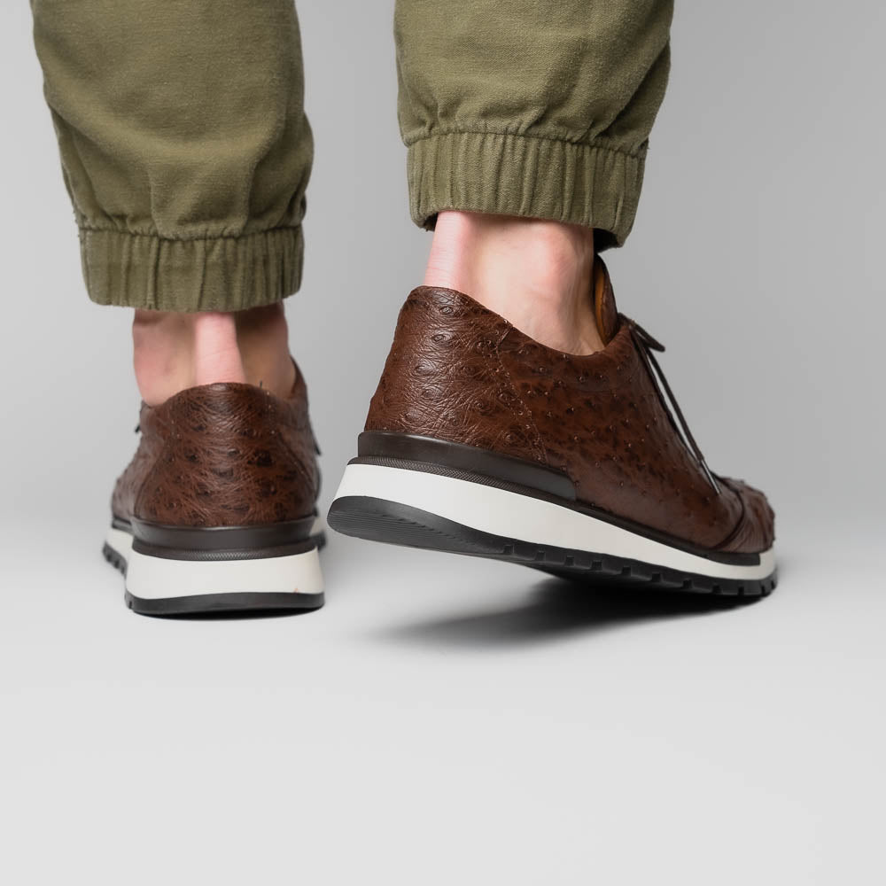 Marco Di Milano Scanno Ostrich Quill Sneakers Brown