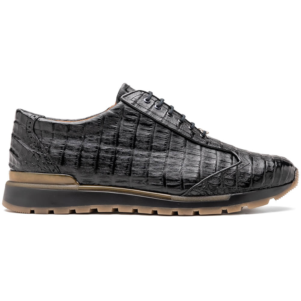 Marco Di Milano Alonzo Caiman Crocodile Sneakers Black