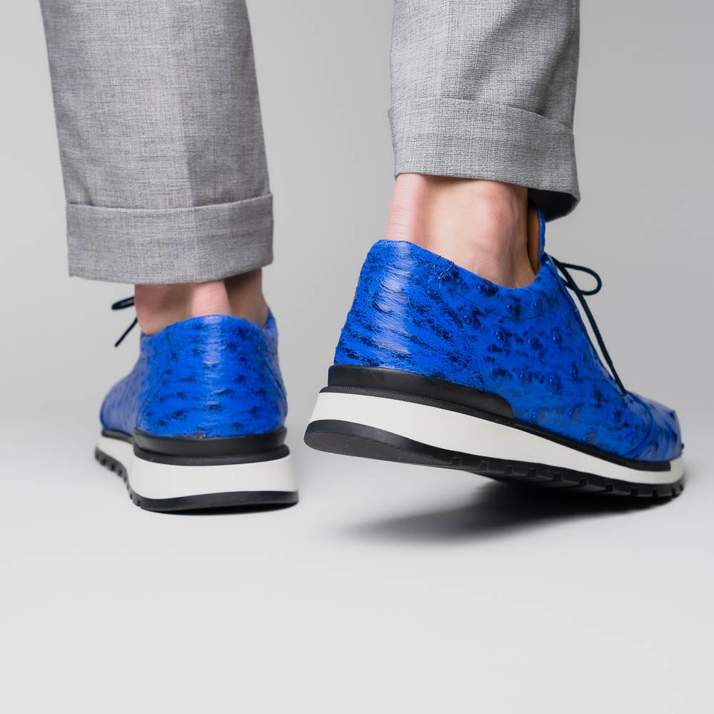 Marco Di Milano Scanno Ostrich Quill Sneakers Electric Blue