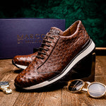 Marco Di Milano Scanno Ostrich Quill Sneakers Brown