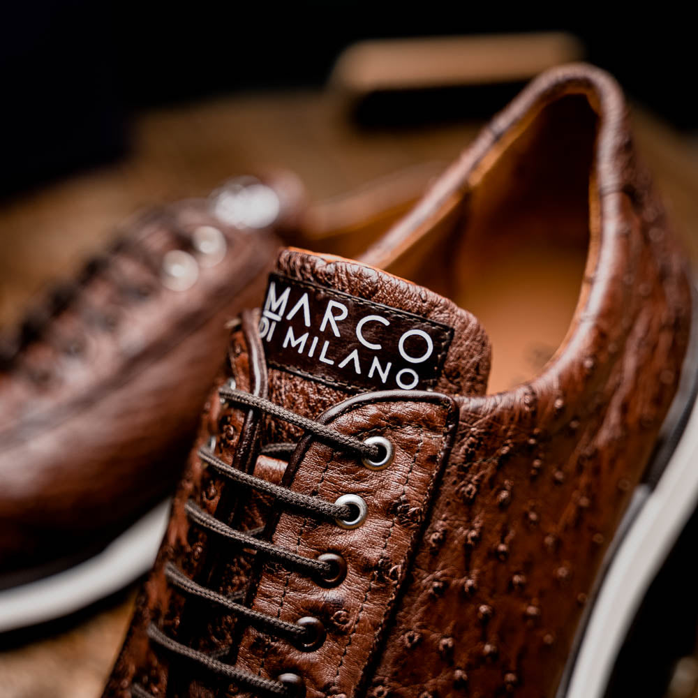 Marco Di Milano Scanno Ostrich Quill Sneakers Brown