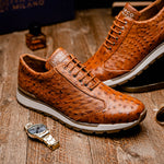 Marco Di Milano Scanno Ostrich Quill Sneakers Antique Cognac