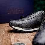Marco Di Milano Scanno Ostrich Quill Sneakers Antique Grey