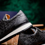 Marco Di Milano Scanno Ostrich Quill Sneakers Antique Grey