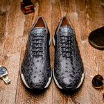 Marco Di Milano Scanno Ostrich Quill Sneakers Antique Grey