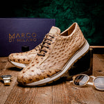 Marco Di Milano Scanno Ostrich Quill Sneakers Antique Orix