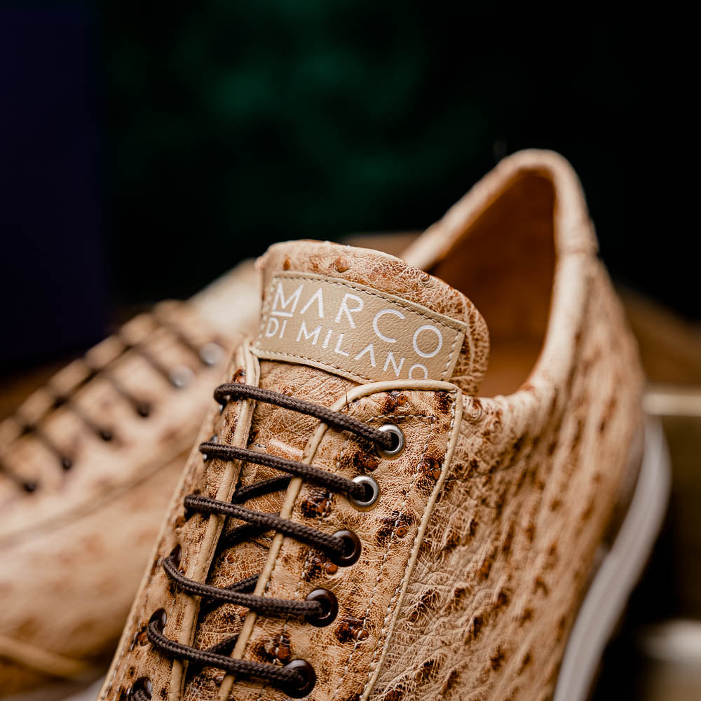Marco Di Milano Scanno Ostrich Quill Sneakers Antique Orix