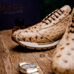 Marco Di Milano Scanno Ostrich Quill Sneakers Antique Orix