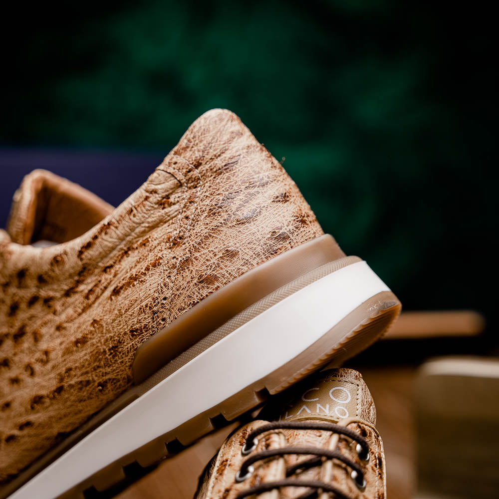 Marco Di Milano Scanno Ostrich Quill Sneakers Antique Orix