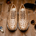 Marco Di Milano Scanno Ostrich Quill Sneakers Antique Orix