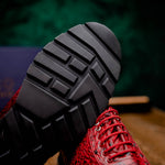Marco Di Milano Scanno Ostrich Quill Sneakers Antique Red