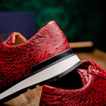 Marco Di Milano Scanno Ostrich Quill Sneakers Antique Red