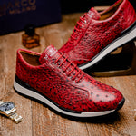 Marco Di Milano Scanno Ostrich Quill Sneakers Antique Red