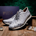Marco Di Milano Scanno Ostrich Quill Sneakers Antique Newspaper